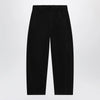 LEMAIRE Black cotton trousers with belt