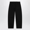 LEMAIRE Black cotton trousers with belt