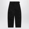 LEMAIRE Black cotton trousers with belt