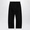 LEMAIRE Black cotton trousers with belt