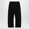 LEMAIRE Black cotton trousers with belt