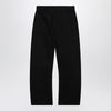 LEMAIRE Black cotton trousers with belt