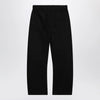 LEMAIRE Black cotton trousers with belt