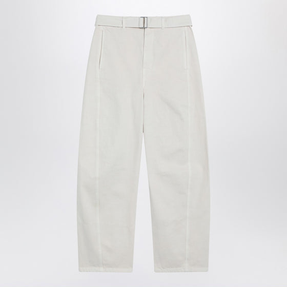 LEMAIRE Cream trousers with belt