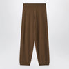 The Frankie Shop Olia Knit wool-blend knit joggers in dark camel