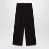 The Frankie Shop Dark brown fringed trousers