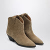 ISABEL MARANT Beige suede cowboy ankle boots Dewina