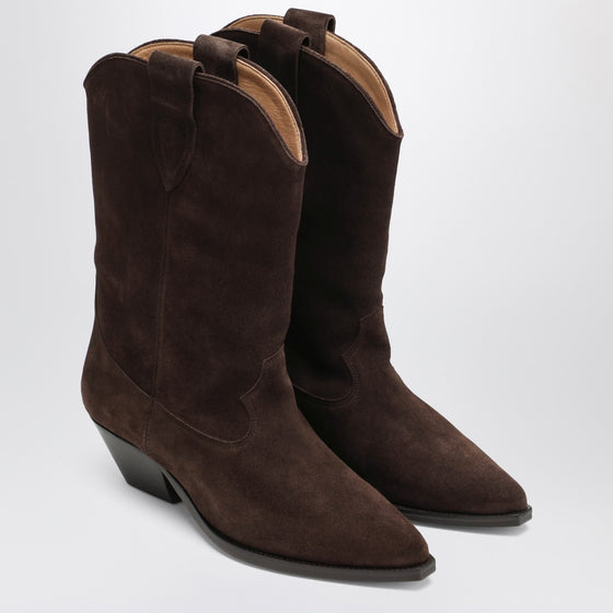 ISABEL MARANT Duerto Chocolate cowboy boots in suede
