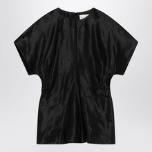  Loulou Studio Black T-shirt in linen and silk