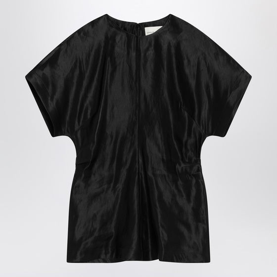 Loulou Studio Black T-shirt in linen and silk