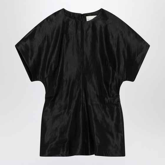 LouLou De Saison Black T-shirt in linen and silk