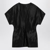 LouLou De Saison Black T-shirt in linen and silk