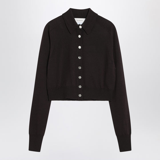 Sportmax Dark brown cardigan in wool