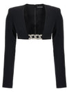 David Koma Top 3d Crystsal Chain And Square Neck