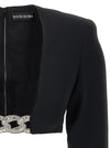 David Koma Top 3d Crystsal Chain And Square Neck