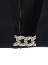 David Koma Top 3d Crystsal Chain And Square Neck