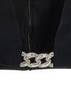 David Koma Top 3d Crystsal Chain And Square Neck