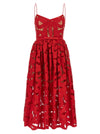 Self-Portrait Self Portrait Red Bow Embroidered Midi Dress