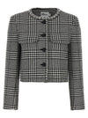 Self-Portrait Self Portrait Houndstooth Crystal Trim Blazer