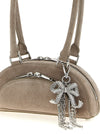 Self-Portrait Self Portrait Suede Mini With Charm Shoulder Bag