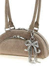 Self-Portrait Suede Mini With Charm Shoulder Bag