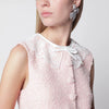 Self-Portrait SELF PORTRAIT Pink bouclé mini dress with lace collar