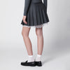 Self-Portrait SELF PORTRAIT Pleated wool mini skirt with lace trim in grey