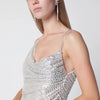 Self-Portrait SELF PORTRAIT Champagne mini dress with rhinestones