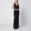 Self-Portrait SELF PORTRAIT Draped rhinestone-embellished maxi dress in black