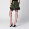 Self-Portrait SELF PORTRAIT Crystal metallic knit miniskirt in green