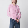 Self-Portrait SELF PORTRAIT Wool knit cardigan with floral embroidery in pink