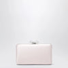 Self-Portrait SELF PORTRAIT Satin clutch with crystal bow in pink
