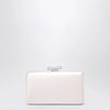 Self-Portrait SELF PORTRAIT Satin clutch with crystal bow in pink
