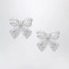 Self-Portrait SELF PORTRAIT Crystal bow earrings in silver-plated brass