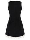 Self-Portrait Black Crêpe Bow Lace Mini Dress