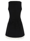 Self-Portrait Black Crêpe Bow Lace Mini Dress