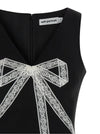 Self-Portrait Black Crêpe Bow Lace Mini Dress