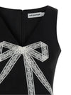 Self-Portrait Black Crêpe Bow Lace Mini Dress