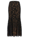 Self-Portrait Black Lace Midi Skirt