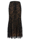 Self-Portrait Black Lace Midi Skirt