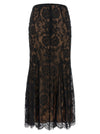 Self-Portrait Black Lace Midi Skirt