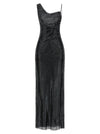 Self-Portrait Black Rhinestone Draped Maxi Dress