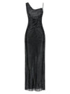 Self-Portrait Black Rhinestone Draped Maxi Dress