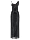 Self-Portrait Black Rhinestone Draped Maxi Dress