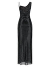 Self-Portrait Black Rhinestone Draped Maxi Dress