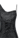 Self-Portrait Black Rhinestone Draped Maxi Dress