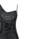 Self-Portrait Black Rhinestone Draped Maxi Dress