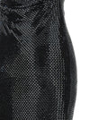 Self-Portrait Black Rhinestone Draped Maxi Dress