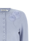 Self-Portrait Blue Flower Knit Cardigan