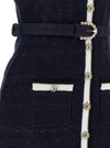 Self-Portrait Navy Pointelle Knit Midi Dress